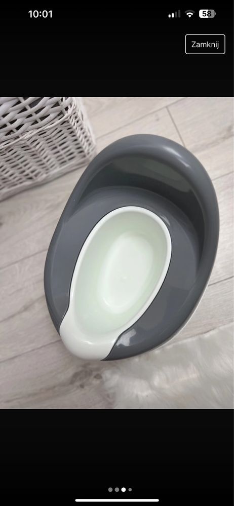 Nocnik Twistshake szaro biały wyjmowana wkladka