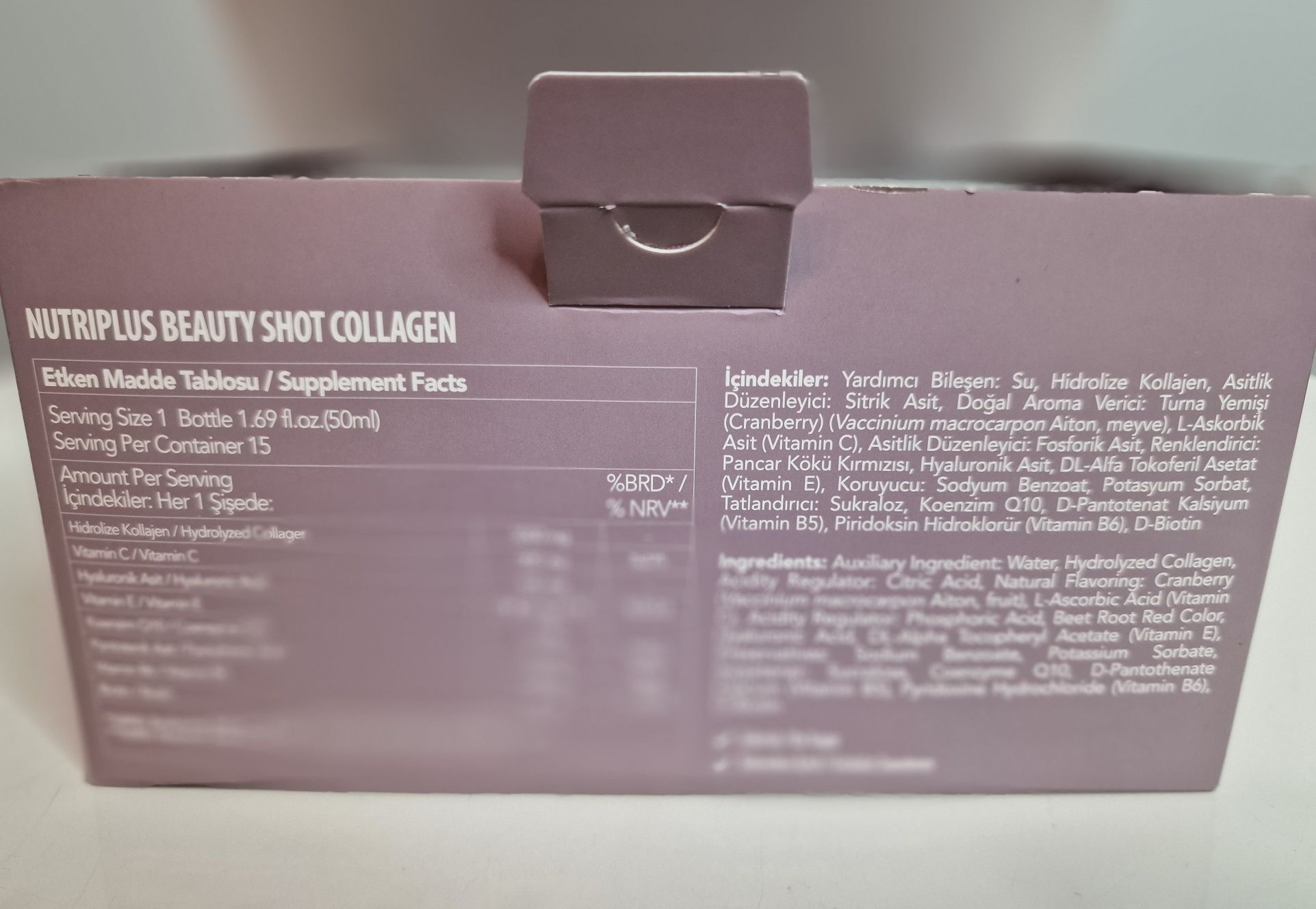 15x Kolagen Beauty Shot Nutriplus +Q10, B5, B6, C, E...