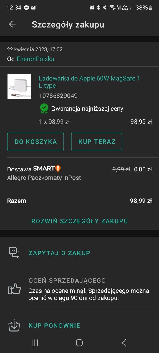 Zasilacz ładowarka do Apple AP 16.5V 3.65A