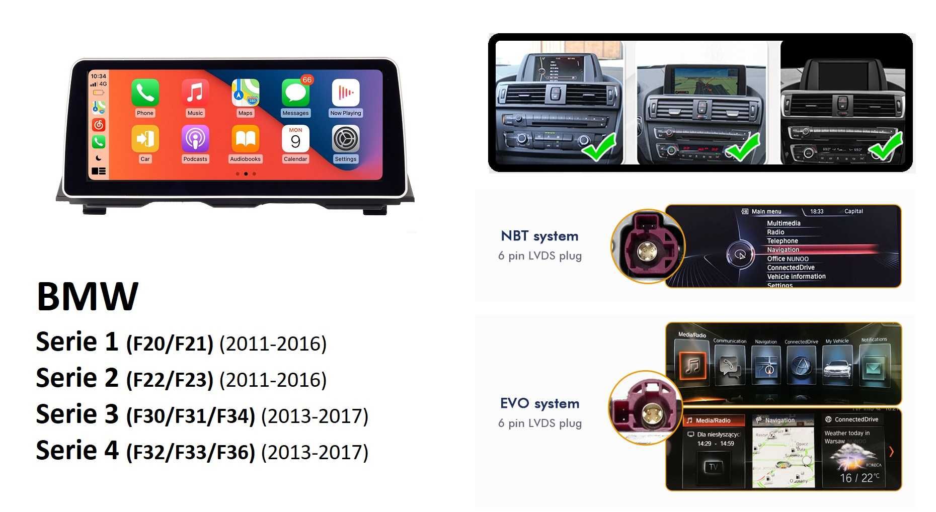 (NOVO) Rádio 2DIN Android 10.25"• BMW F20 / F30 • [4+64GB] 320d 120d