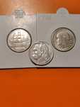 2 Złote Żaglowiec, Piłsudski, Jadwiga/II Rp 3 szt, Ag 0.750