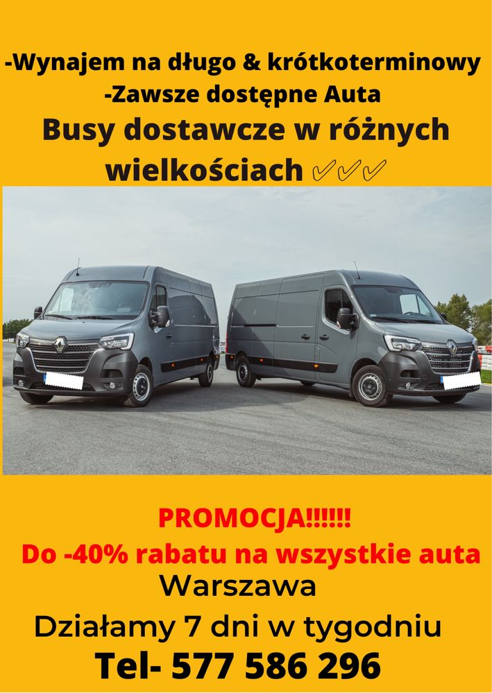 Wynajem Aut na Długo/krótkoterminowy Wypożyczalnia samochodów Warszawa