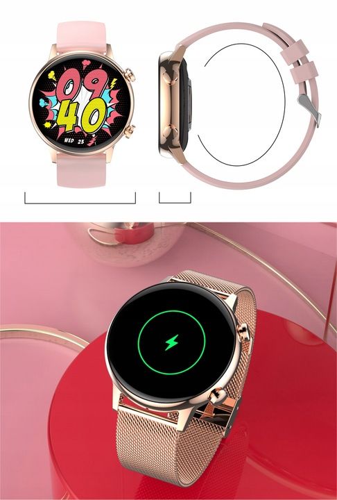 Smartwatch Damski Zegarek Rozmowy Powiadomienia Sport Zdrowie Polskie
