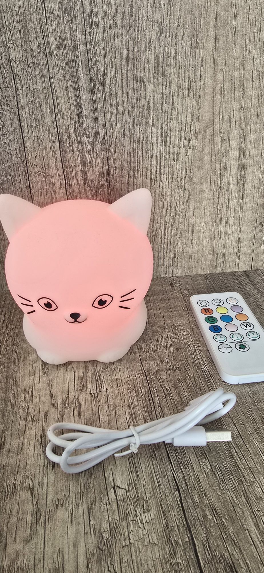 Lampka Nocna Kot Led Rgb Usb