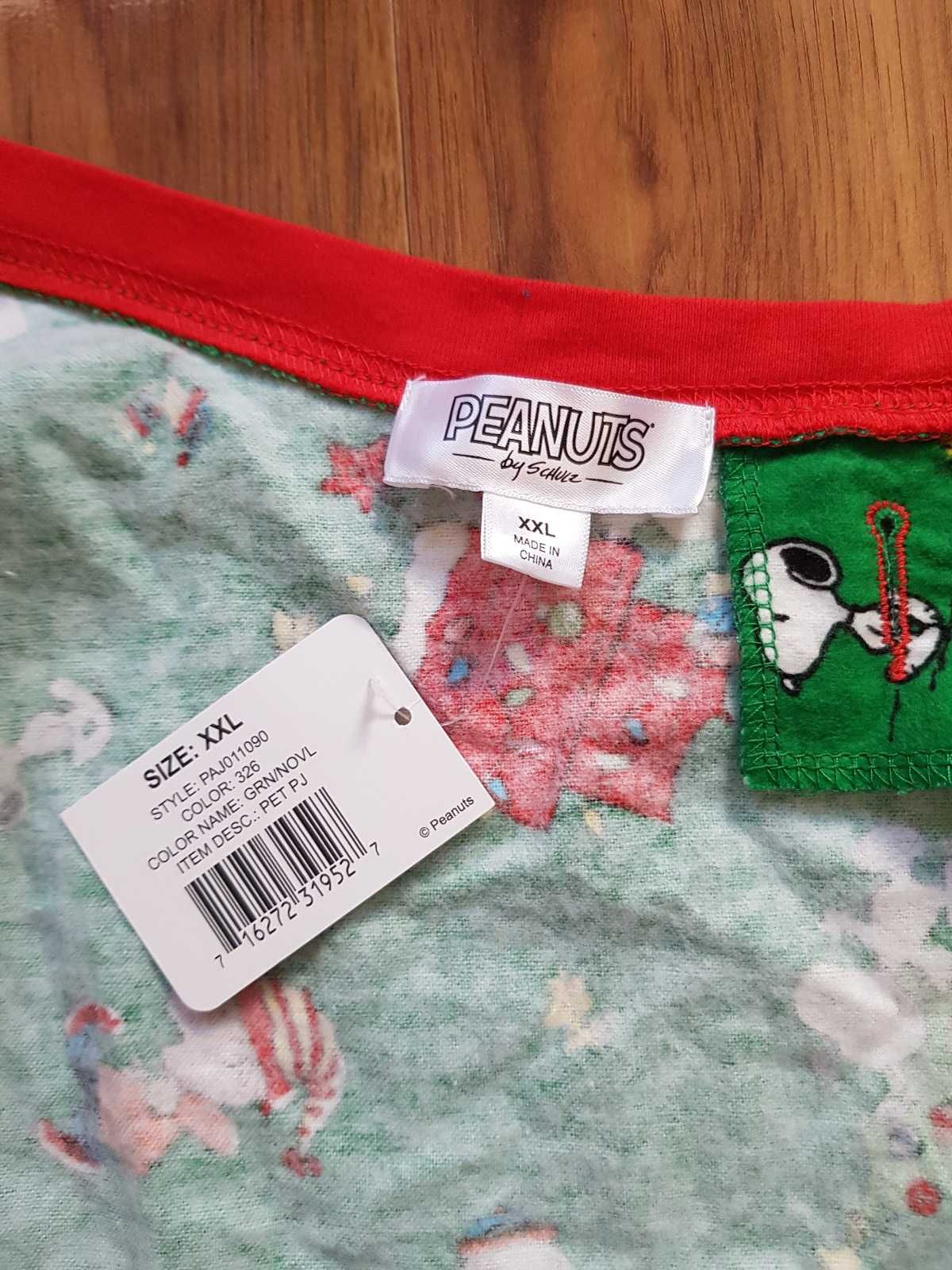 świąteczna piżama dla psa XXL Peanuts Fistaszki Snoopy Charlie Nowa
