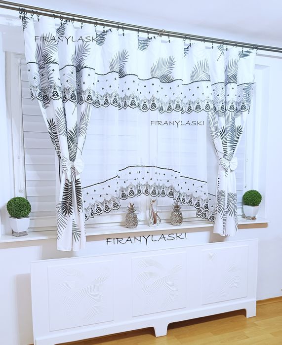 Firany Zasłony komplet do okna do pokoju kuchni