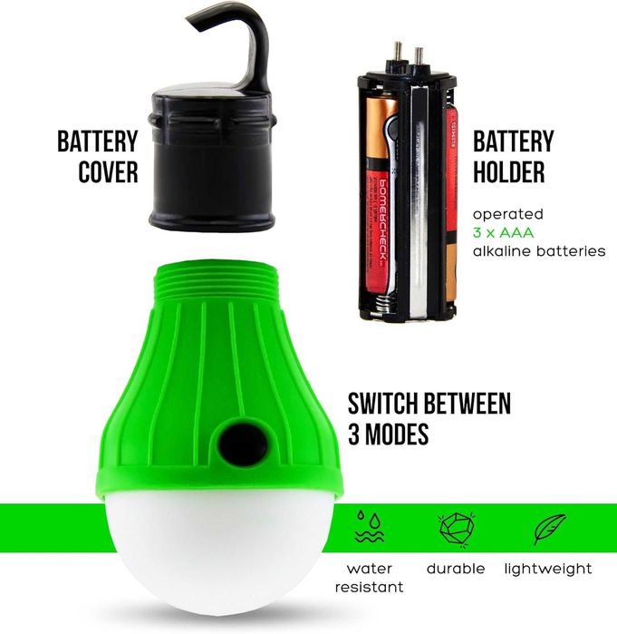 Turystyczna Lampka LED 3 szt