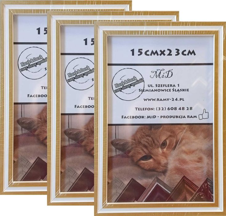 Klasyczna ramka na zdjęcia na ścianę i do postawienia 15x23 kpl- 3 szt