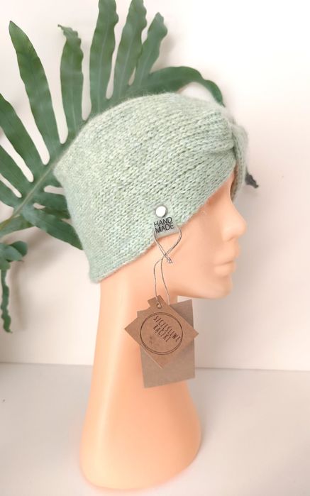 Opaska przeplatana, opaska turban - alpaka, wełna merino