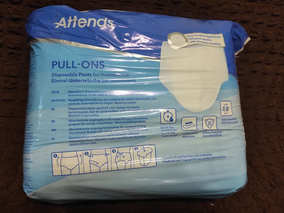 Труси - підгузки. Attends. Розмір "М". 18 одиниць в упаковці.