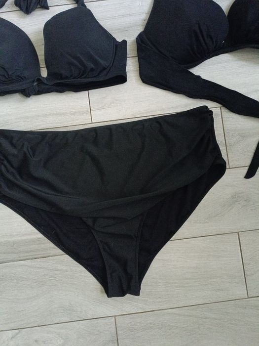 Zestaw kąpielowy Czarny strój kąpielowy Shein 4xl majtki wysoki stan