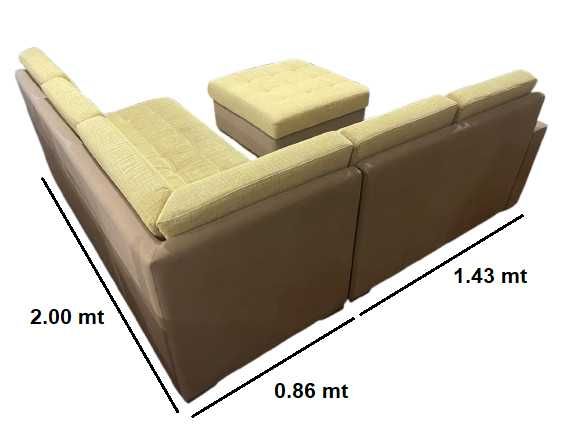 Sofá modular - 4 lugares + repousa pés