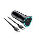 Ładowarka samochodowa 3A 20W+kabel Typ C PD QC3.0 AFC czarna Blue Star