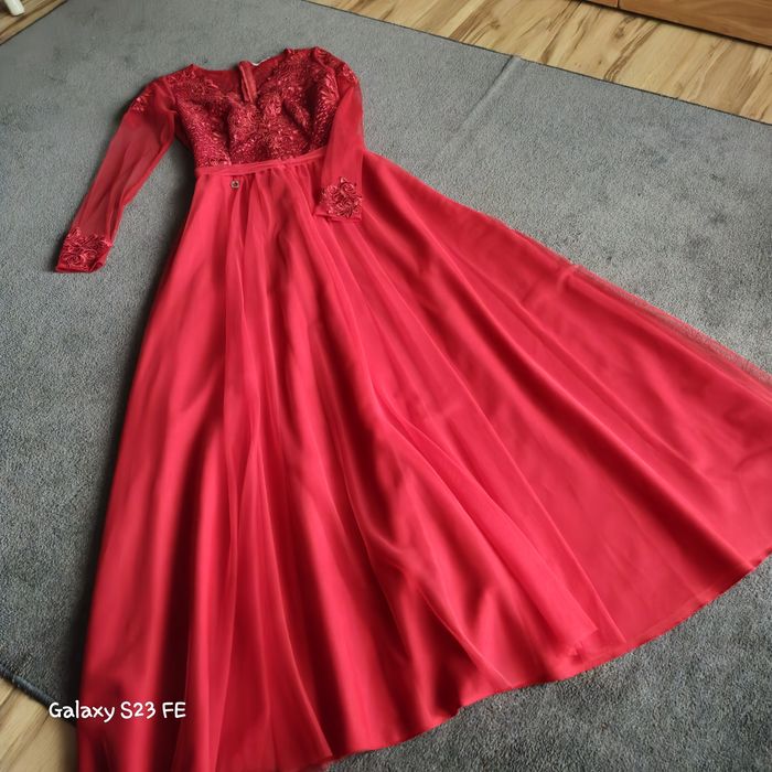 Sukienka elegancka wesele sylwester tiul koronka