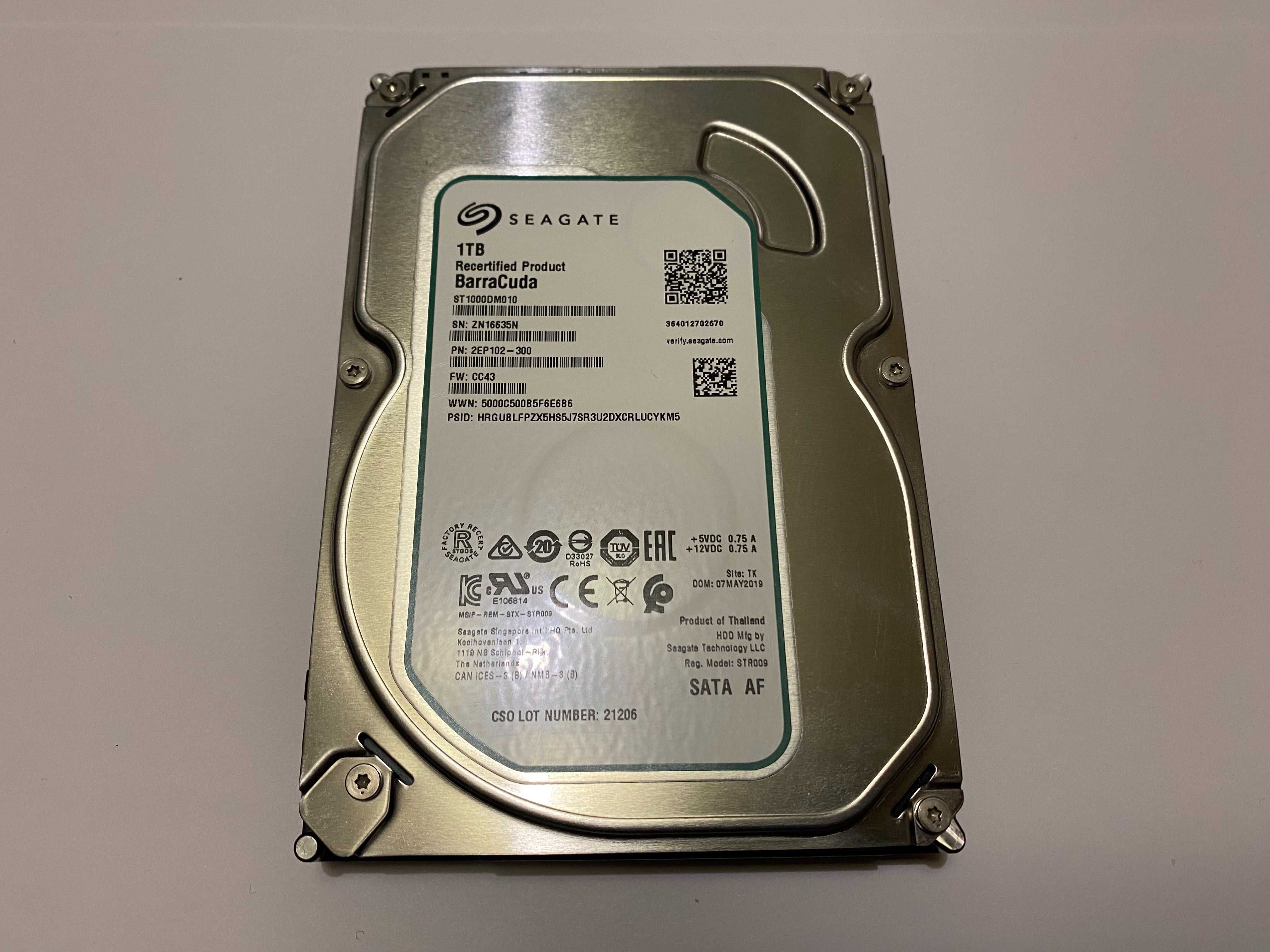 Жесткий диск Seagate на 1 ТБ для ПК(3.5 дюйма)