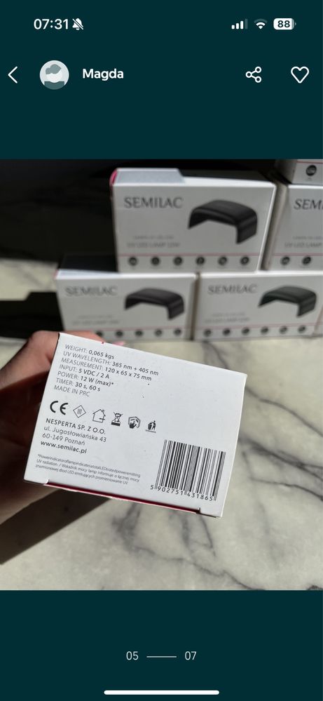 Lampa UV led 12w semilac