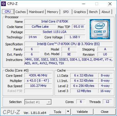 i7 8700k procesor