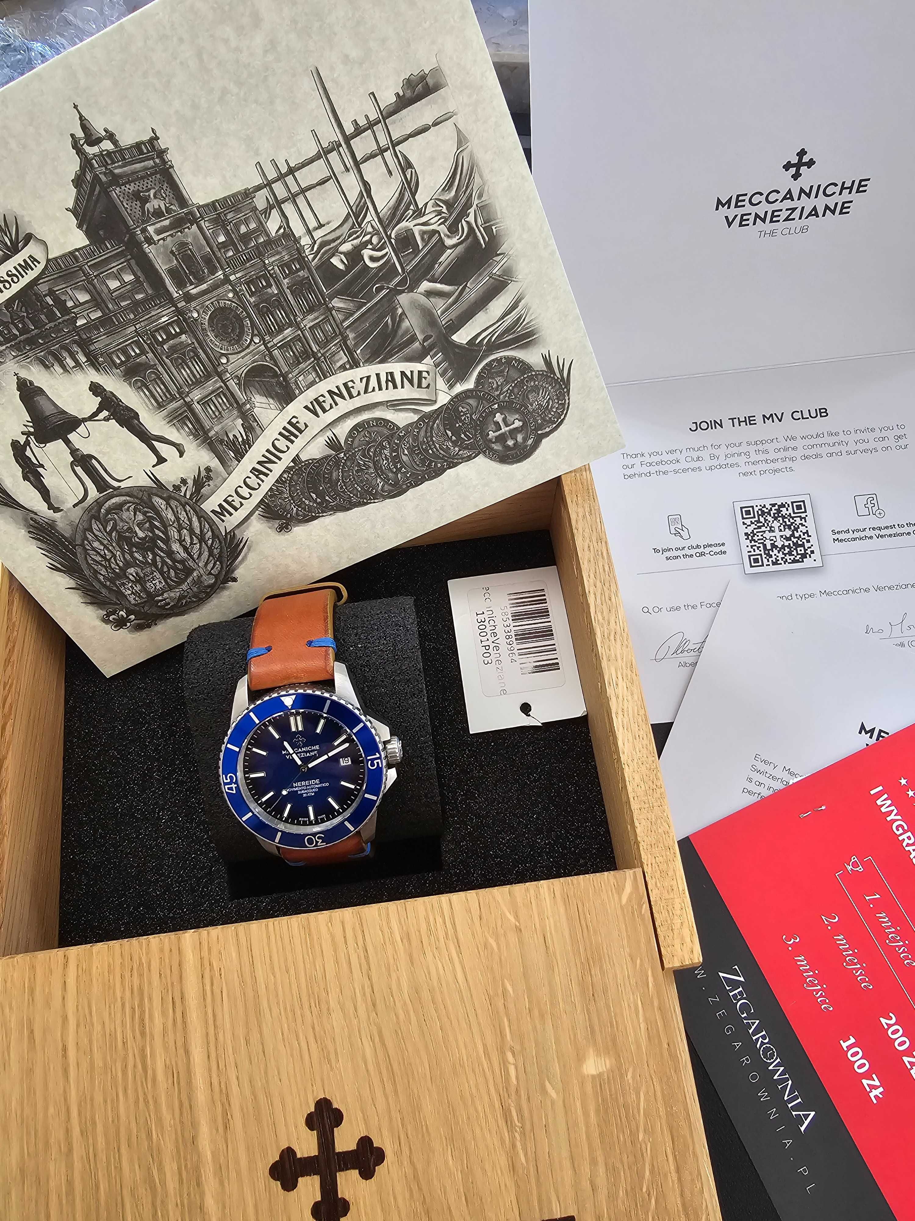 Piękny zegarek Meccaniche Veneziane/Venezianico Nereide, stan idealny!