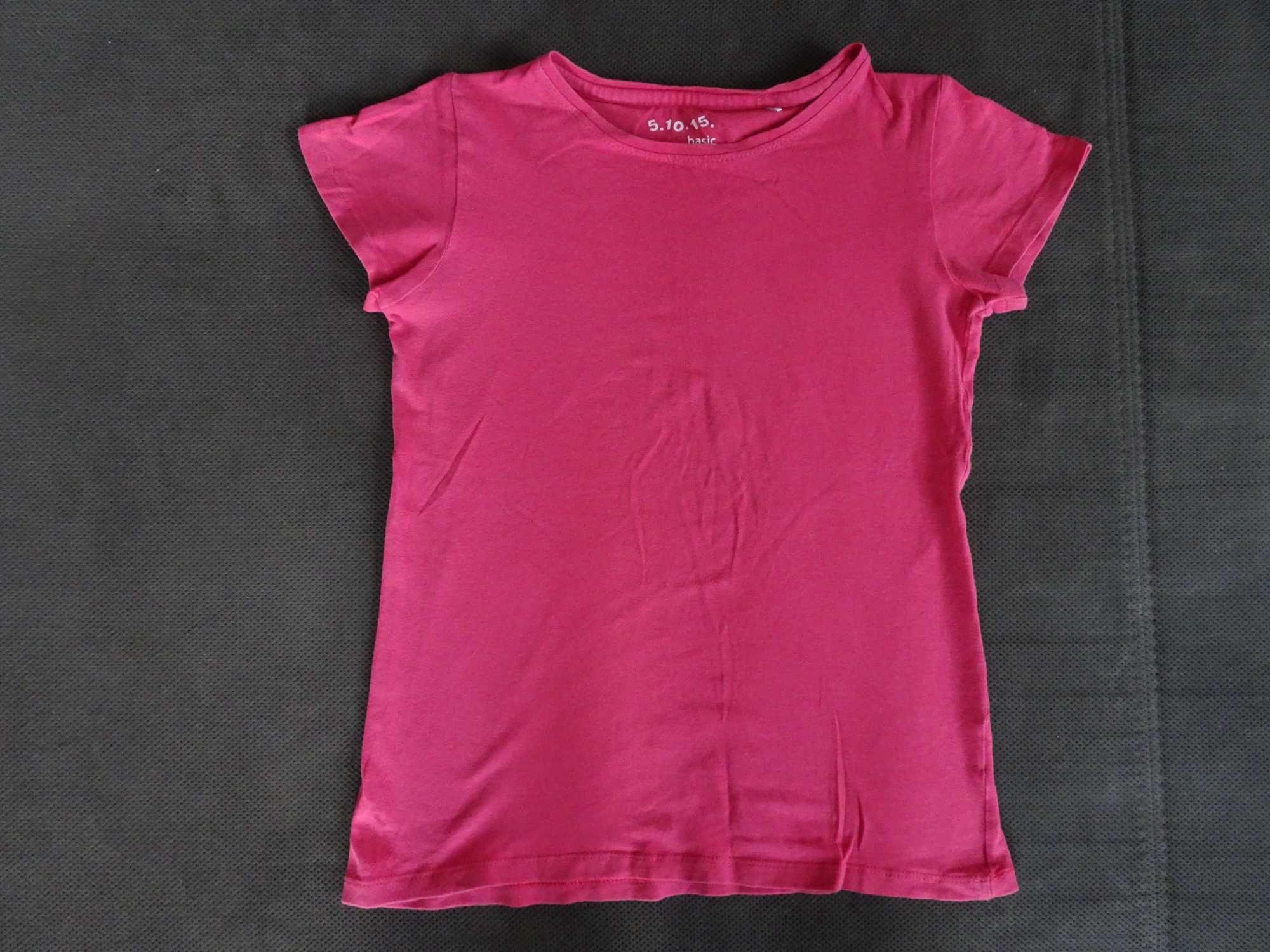 różowa bluzka dziewczęca/t-shirt krótki rękaw rozmiar 128 cm