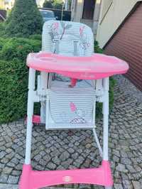 Krzesełko fotelik do karmienia Baby Design różowe