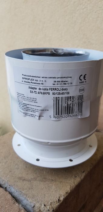 Adapter do kotła Ferroli -biały SX-TD AF6/8KPB 80/125x60/100