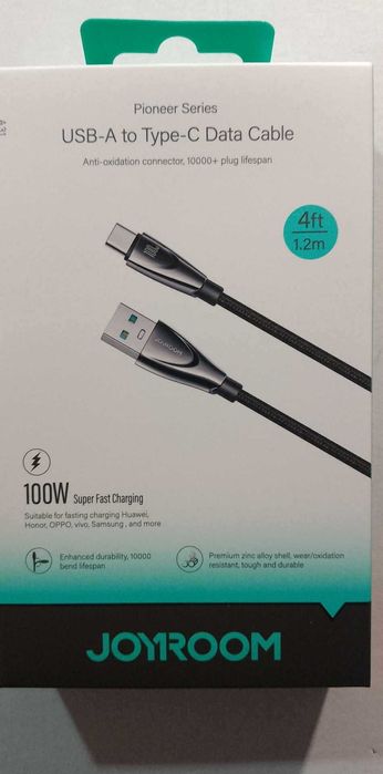 JOYROOM Kabel USB - USB Typ C 100W 1,2 m czarny