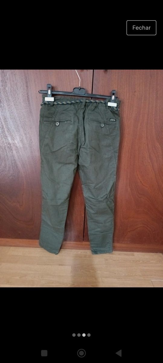 Calça verde caqui da Zara 11/12 anos