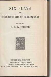 Six Elizabethan plays by contemporaries of Shakespeare