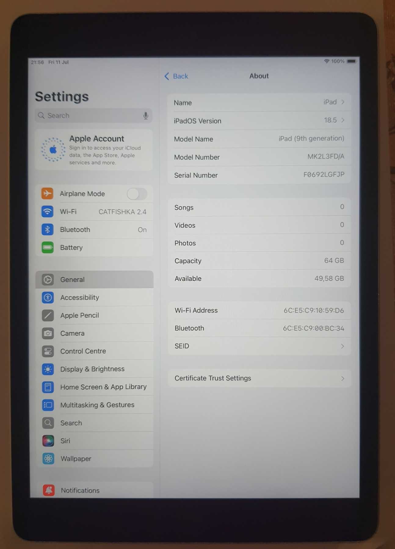 iPad 9-го покоління, 10.2" Wi-Fi, 64 ГБ, Space Gray