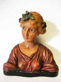 lindo antigo busto de menina em faiança das Caldas da Rainha - Belo?