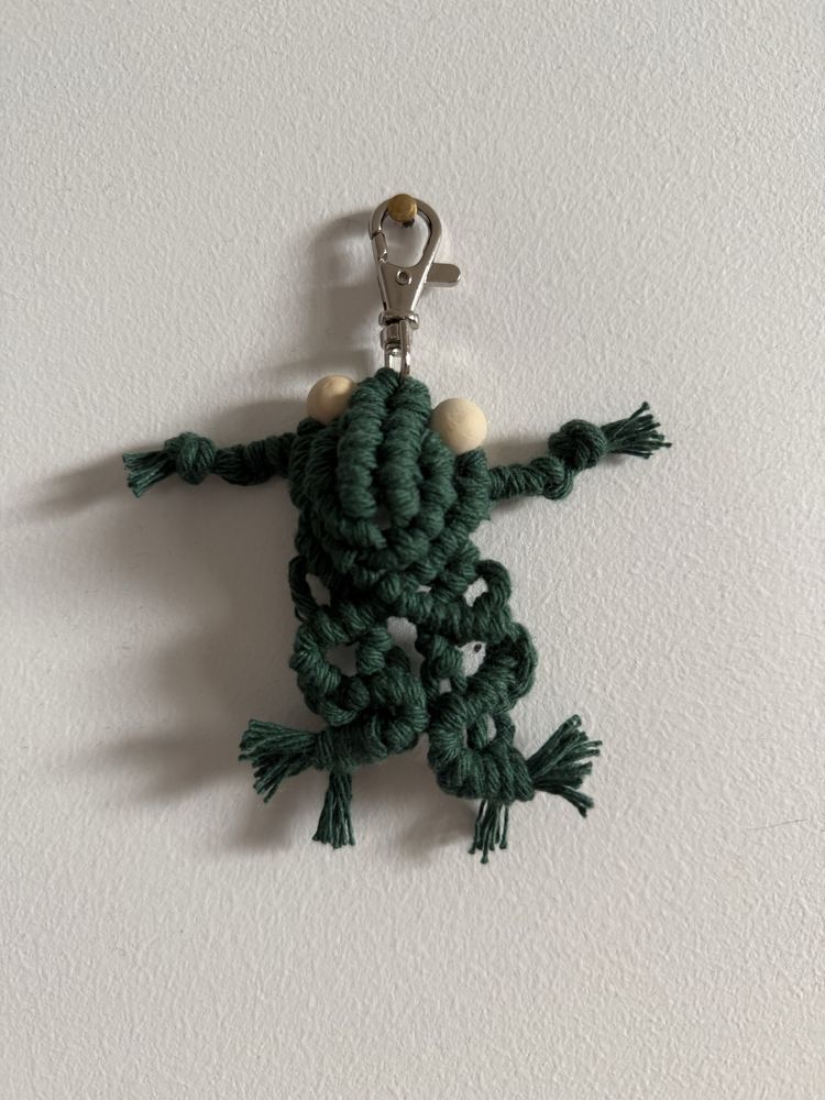 Brelok Makrama żaba frog Keychain macrame new