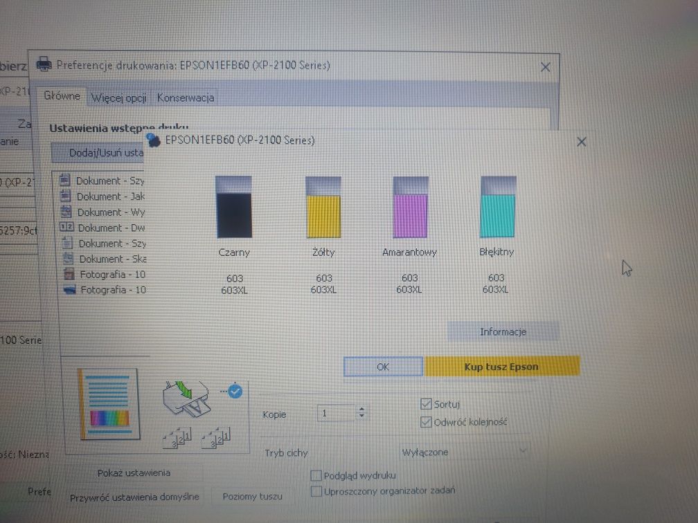 EPSON XP-2105 drukarka WiFi
