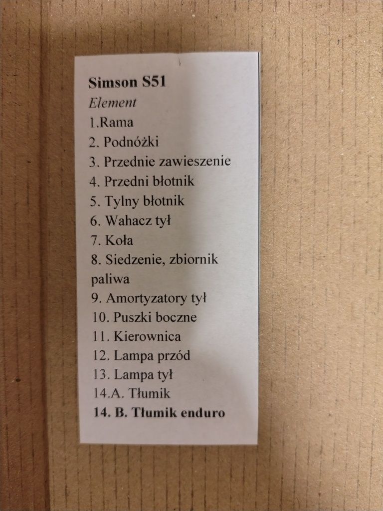 Nowy komplet śrub nierdzewnych na cały motocykl Simson S51 enduro
