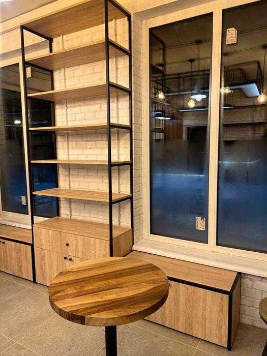 Мебель для кофеен/кафе/баров в стиле лофт/столы/стеллажи/барные зоны