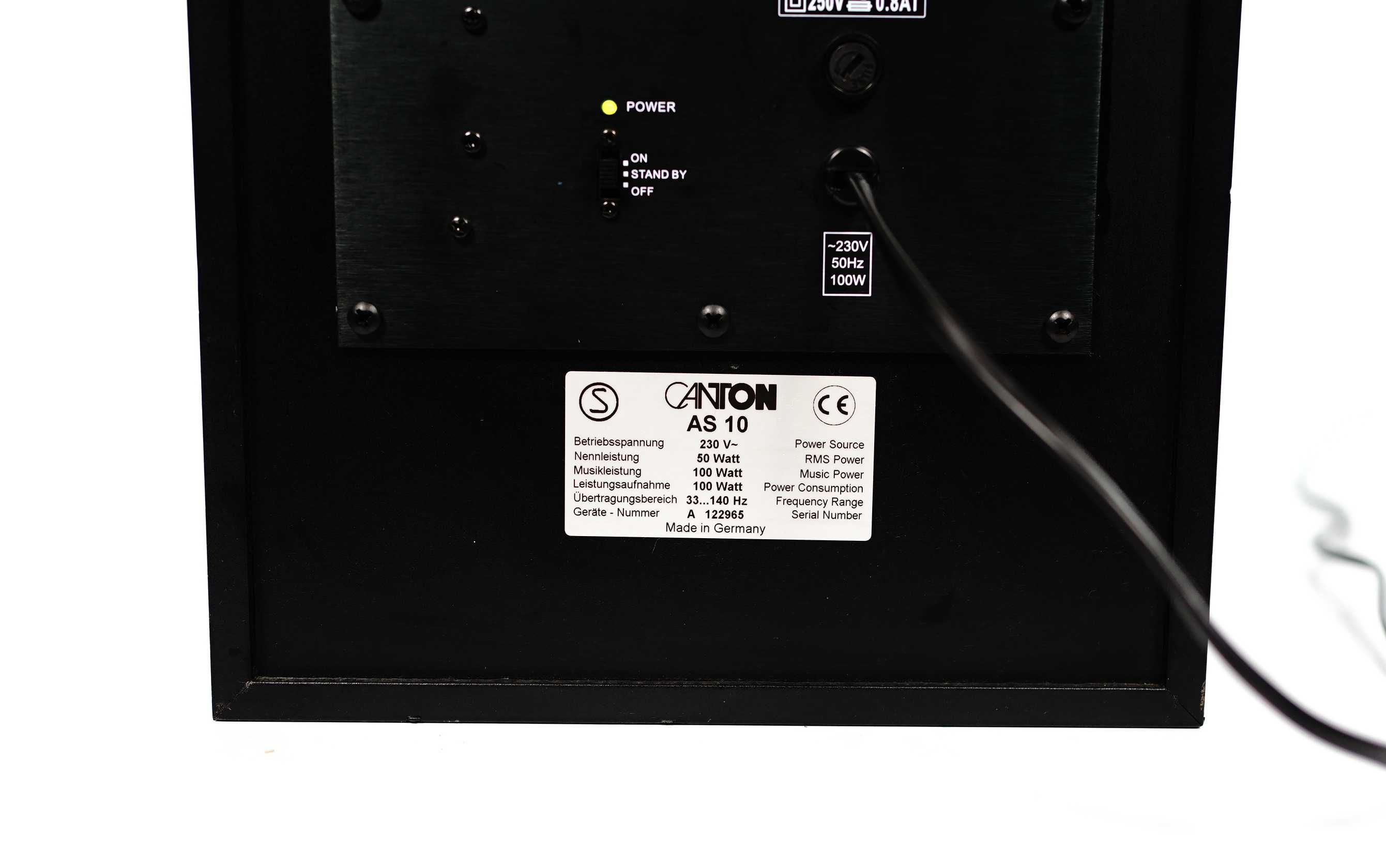 Subwoofer AKTYWNY Canton AS10 *Auto ON/OFF* Crossover * 100W