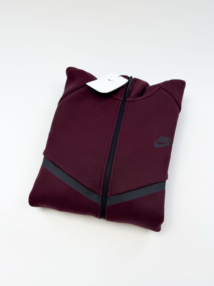 Оригінал! Зіп худі Nike Tech Fleece бордове (М) / Нове з бірками!