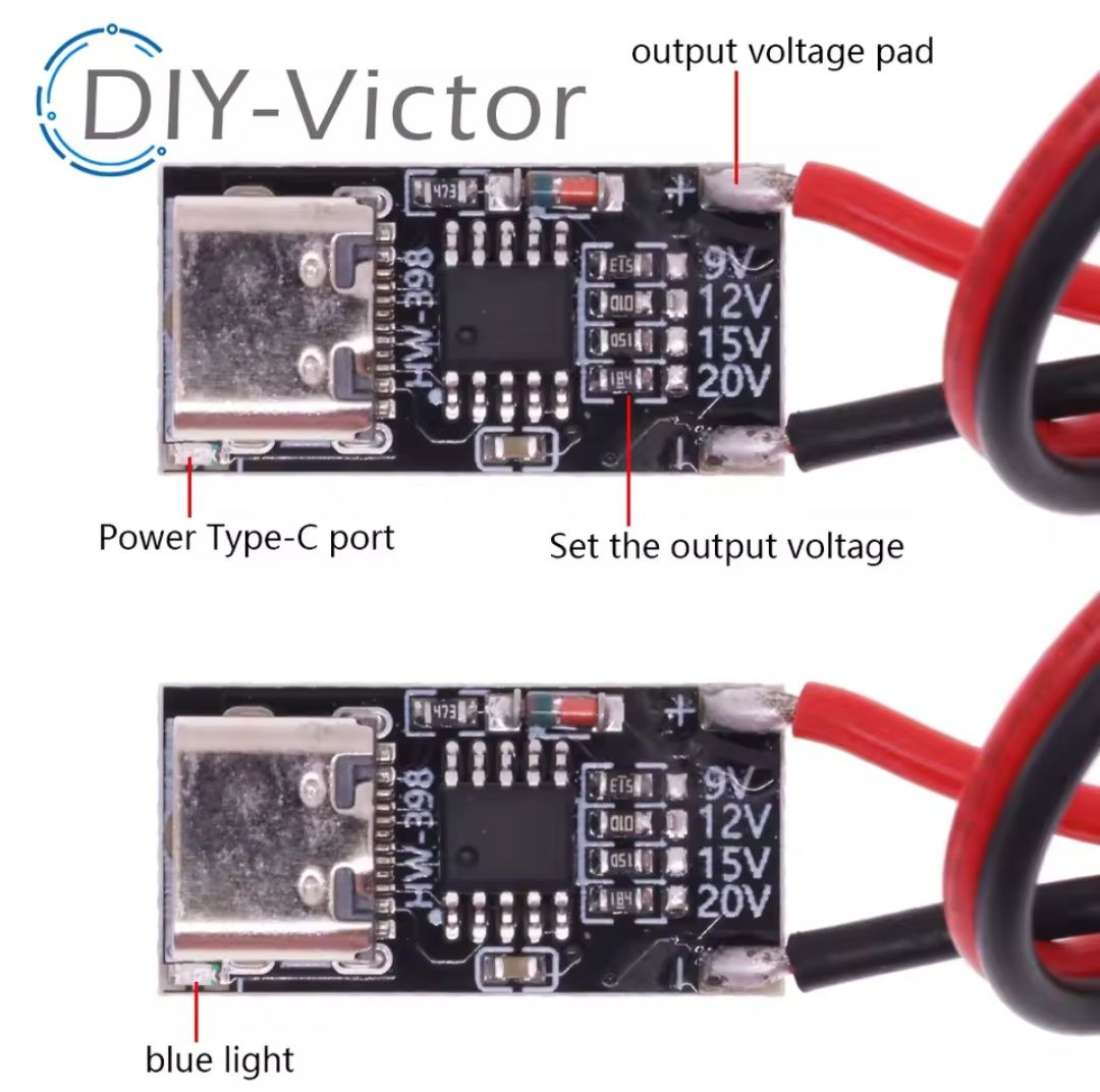 Триггер 100w PD QC тригер Usb Type C на колодку DC 5v -22V 5А до 140w