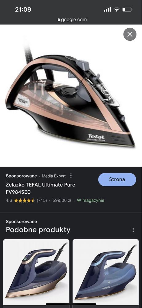 Zelazko tefal jak NOWE