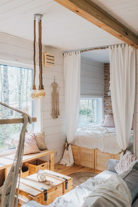 Domki w drzewach blisko Warszawy, 70 m od domku sauna i bania