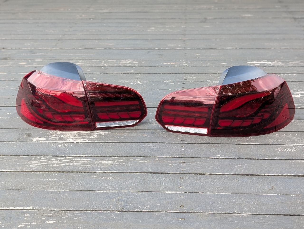 Фонари задние Oled (стопы тюнинг) VW Golf 6 красные(Витринный вариант