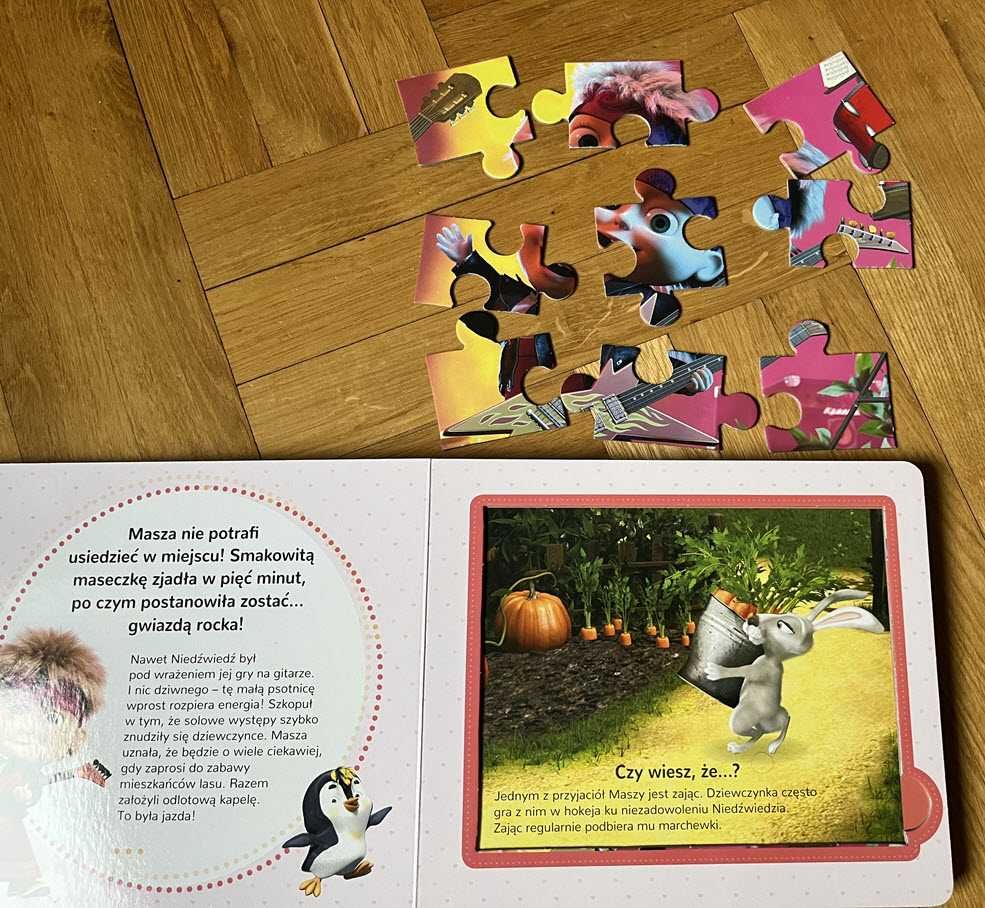 3 Mini puzzle po 9 elementów w książce "Masza i Niedźwiedź"
