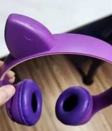 Słuchawki Bluetooth Cat Ear LED Light bezprzewodowe.