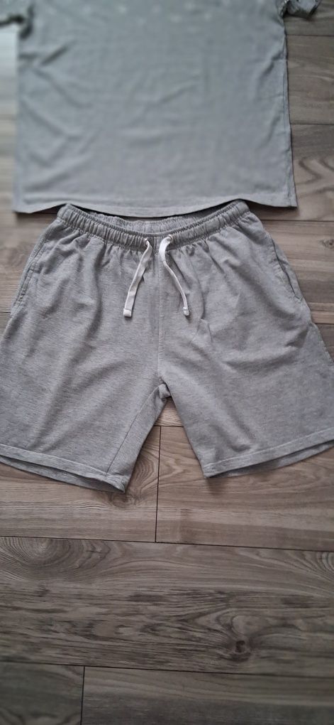 CARRY T-shirt + spodenki męskie M/L szare bawełna.
