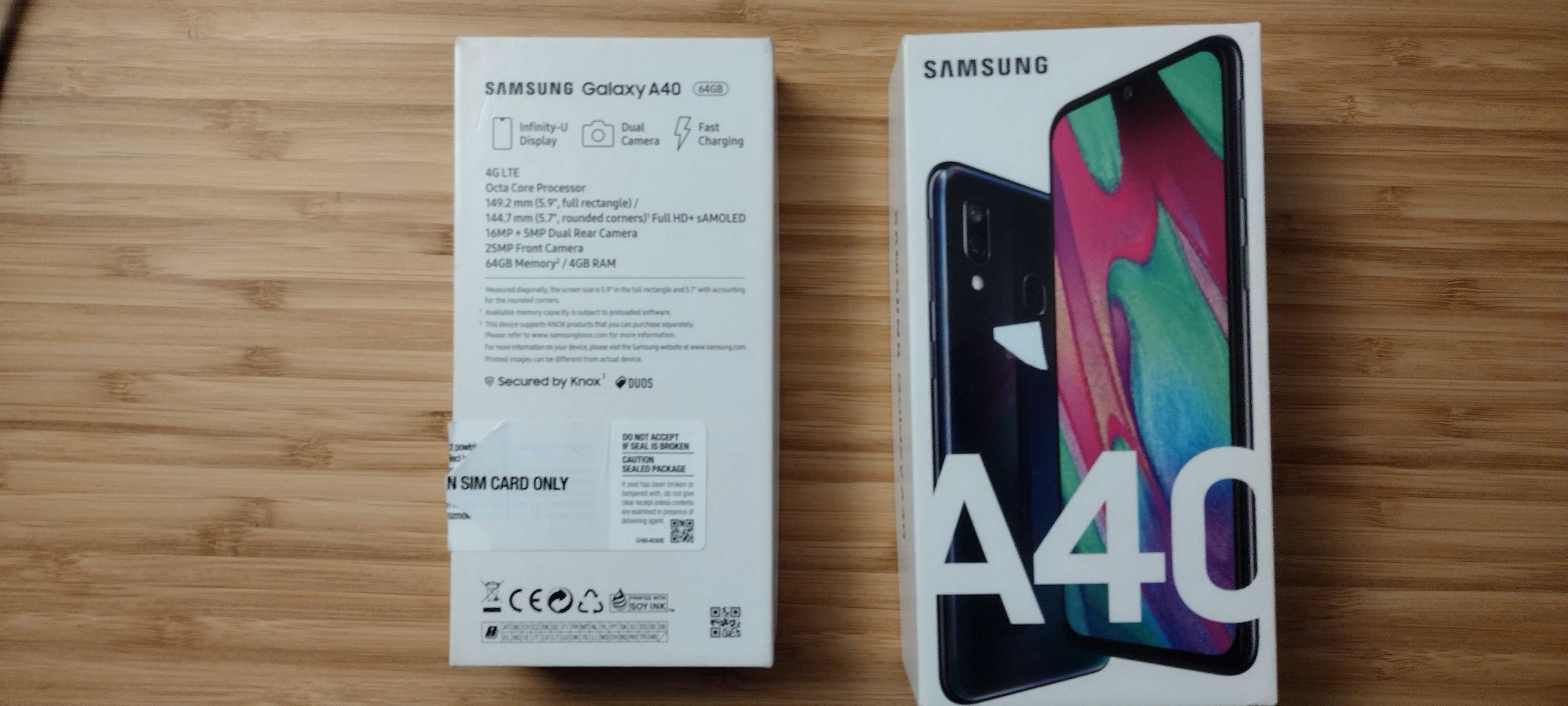 Pudełko Samsung A40 swietny stan