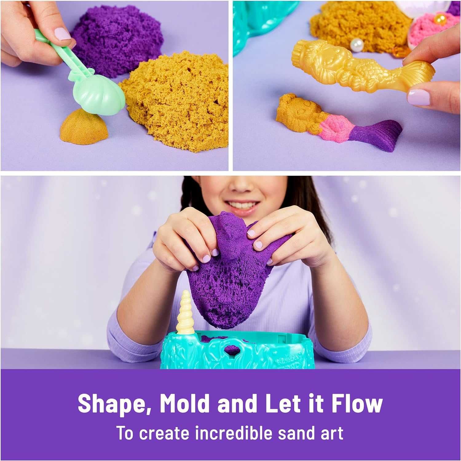 Кінетичний пісок Kinetic Sand, Mermaid Crystal Playset Русалка