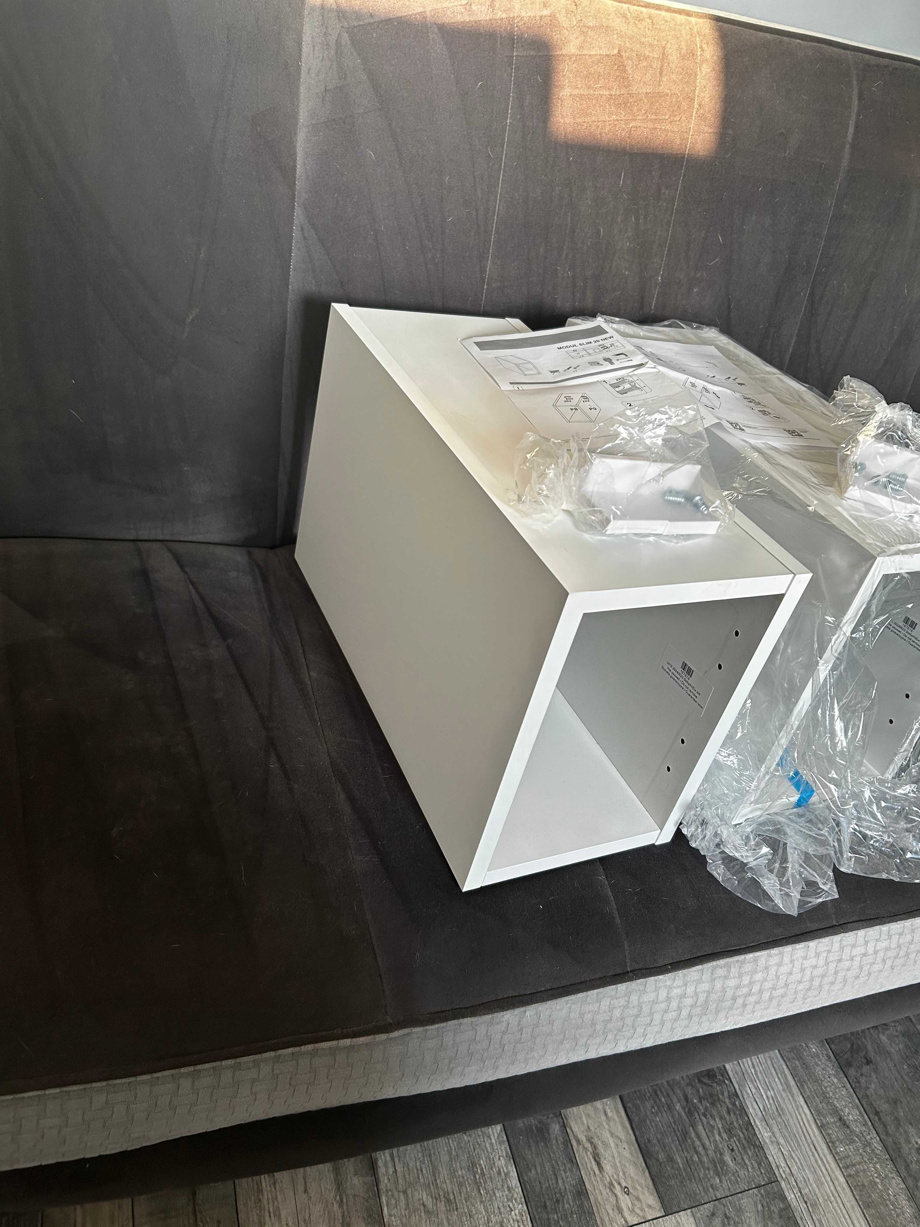 Komplet 2 szafek Elita Look Slim 20 cm – biały mat, stan jak nowy