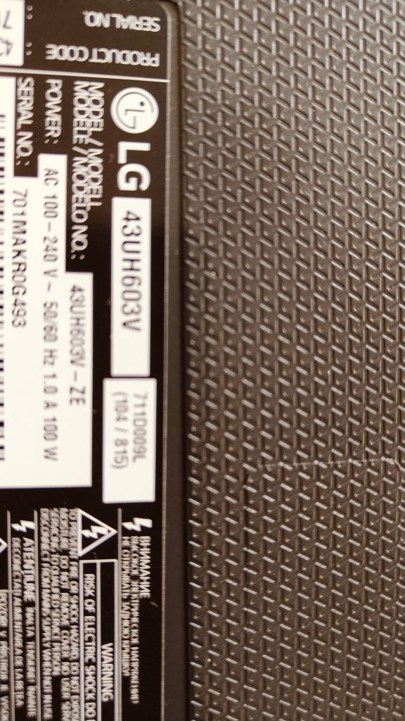 43cale smart tv LG , Wi-Fi, 4K UHD, HDR, DVB-T2