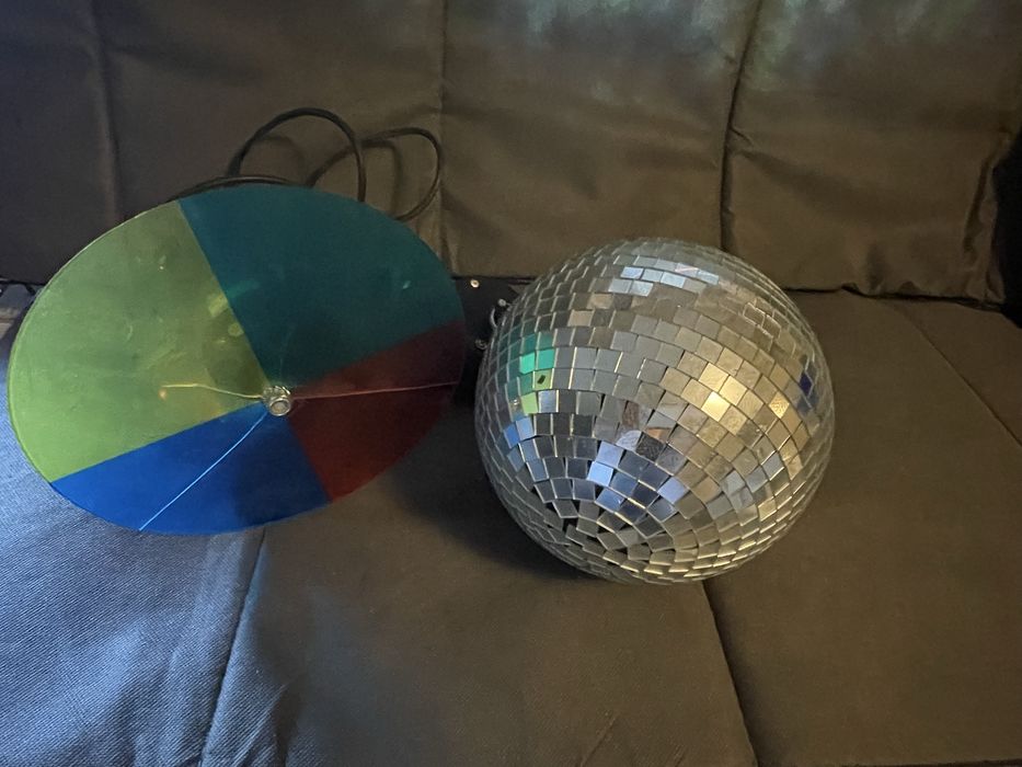Zestaw Disco: Kula + Silnik Obrotowy + Reflektor + koło kolorów