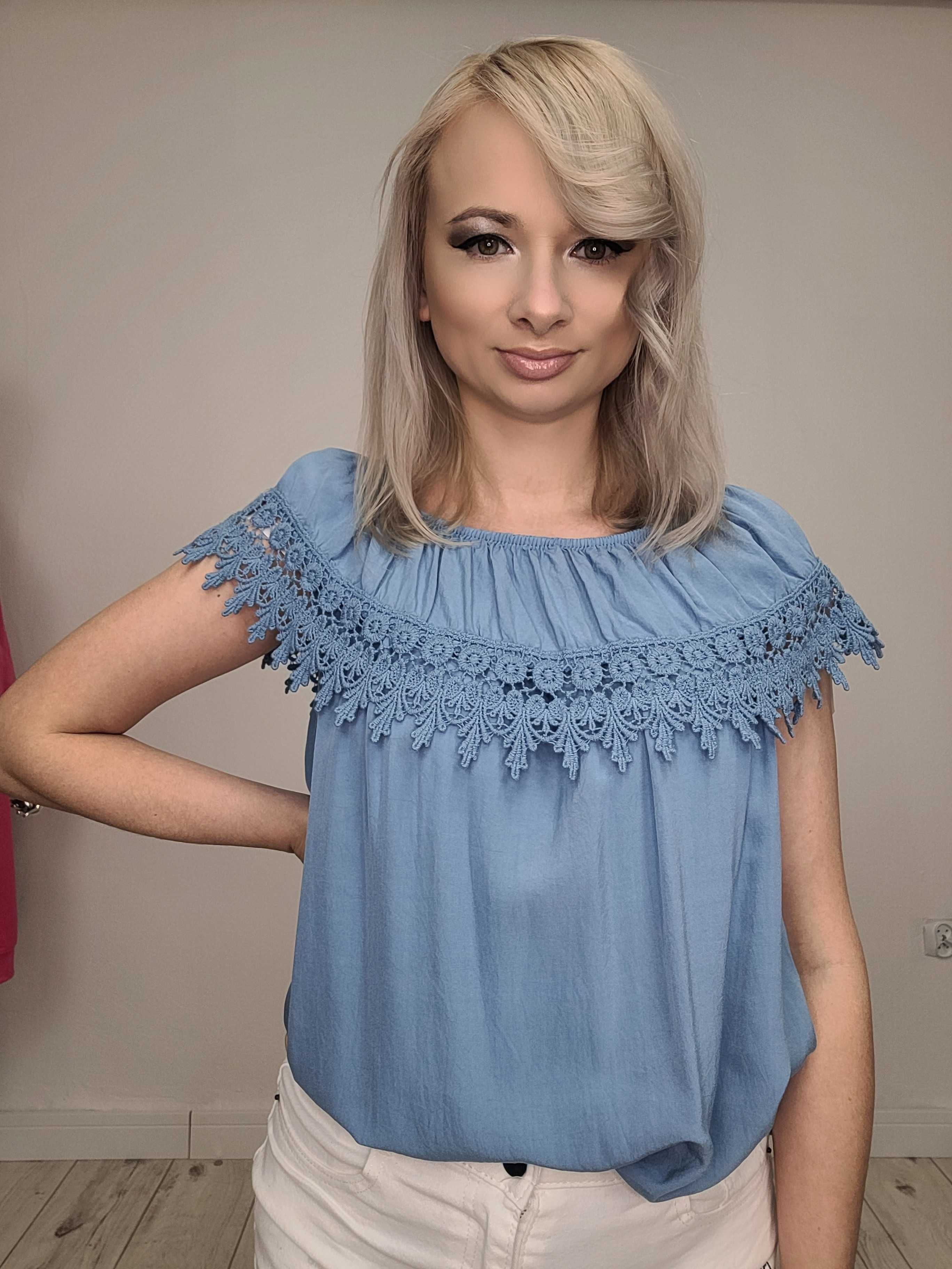 NOWA Bluzka zwiewna z koroną 6 kolorów r UNI -> S-XL