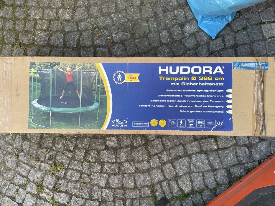 Duża trampolina ogrodowa Hudora 366 cm